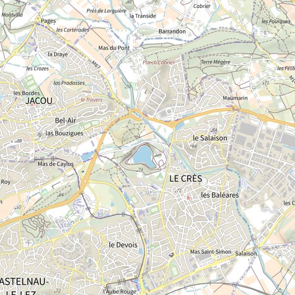 Plan cartographique de Lac du Crès
