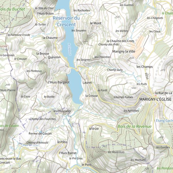 Plan cartographique de Lac du Crescent