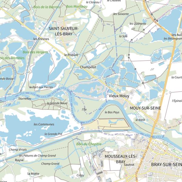 Plan cartographique de Lac du Domaine de la Goujonne