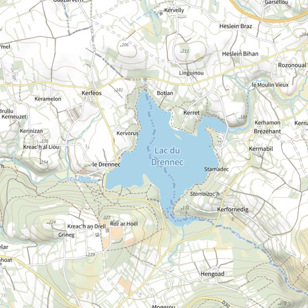 Plan cartographique de Lac du Drennec