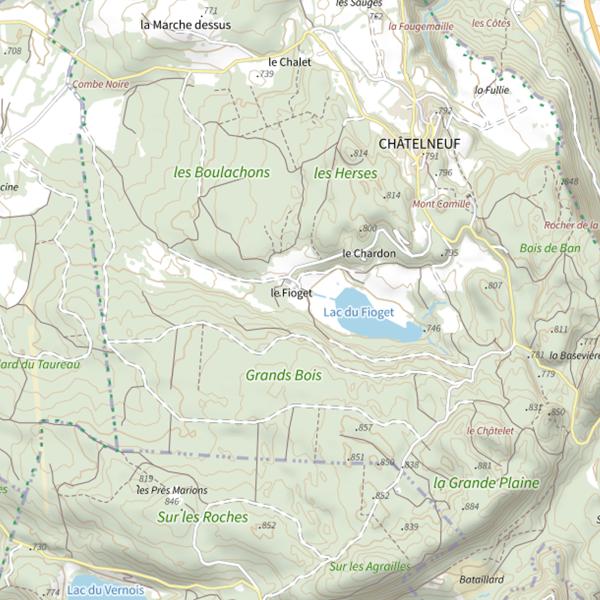 Plan cartographique de Lac du Fioget