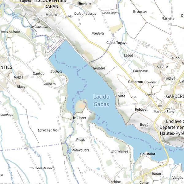 Plan cartographique de Lac du Gabas (Hautes-Pyrénées)