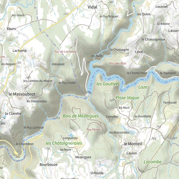 Plan cartographique de Lac du Gour Noir