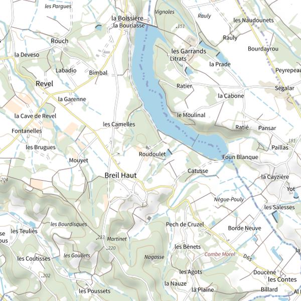 Plan cartographique de Lac du Gouyre