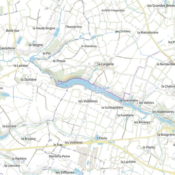 Plan cartographique de Lac du Gué Gorand