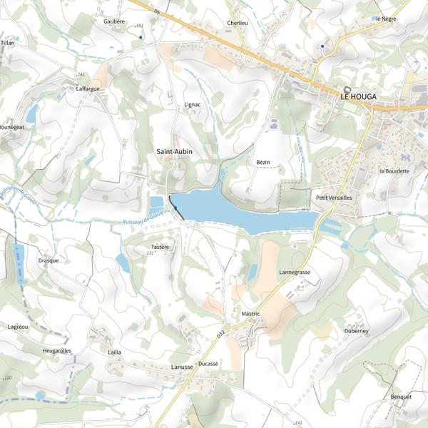 Plan cartographique de Lac du Houga
