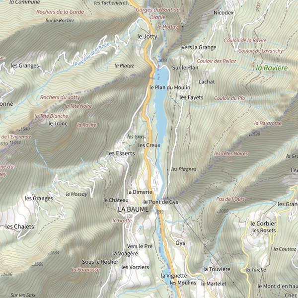 Plan cartographique de Lac du Jotty