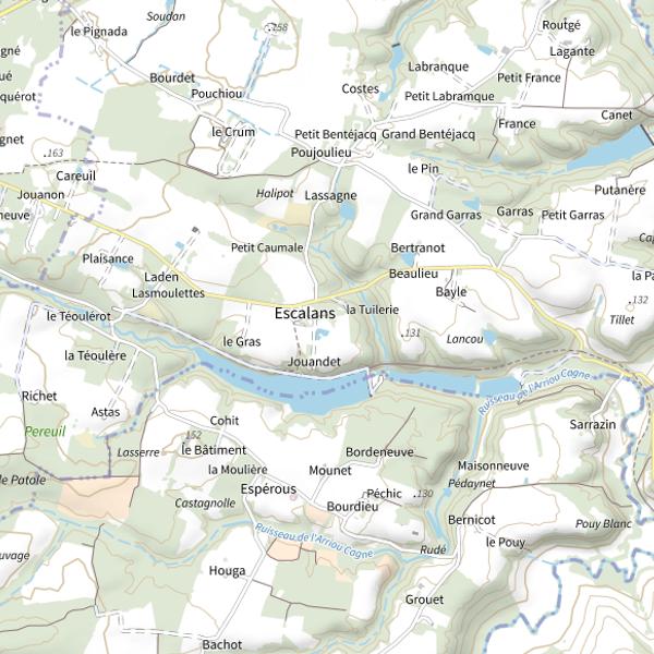 Plan cartographique de Lac du Jouandet
