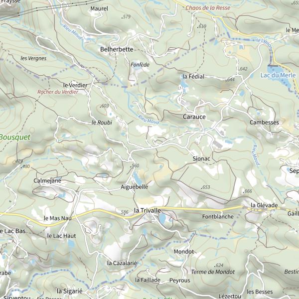 Plan cartographique de Lac du Merle