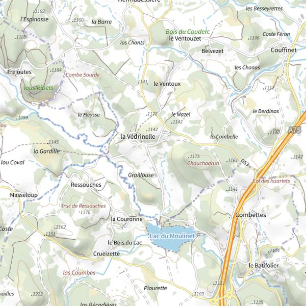 Plan cartographique de Lac du Moulinet