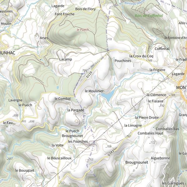 Plan cartographique de Lac du Moulinier