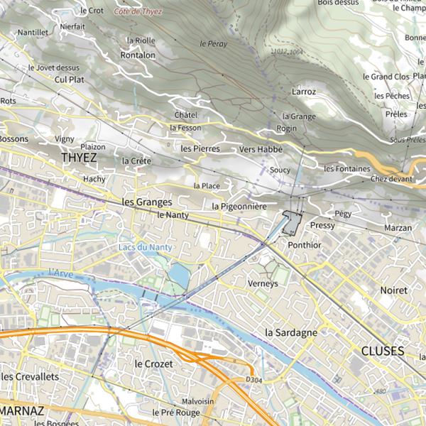 Plan cartographique de Lac du Nanty