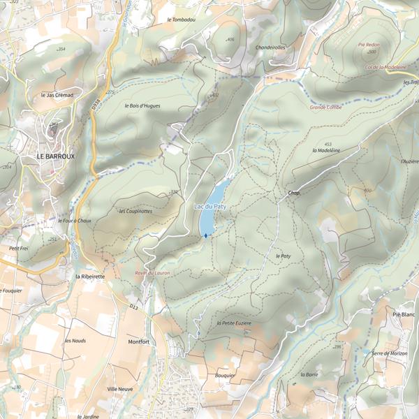 Plan cartographique de Lac du Paty
