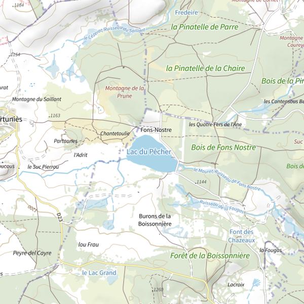 Plan cartographique de Lac du Pêcher