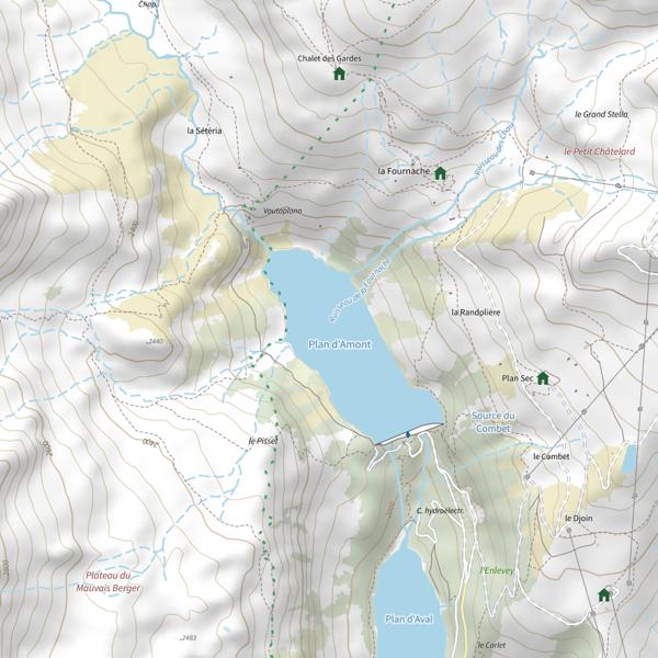 Plan cartographique de Lac du Plan d'Amont
