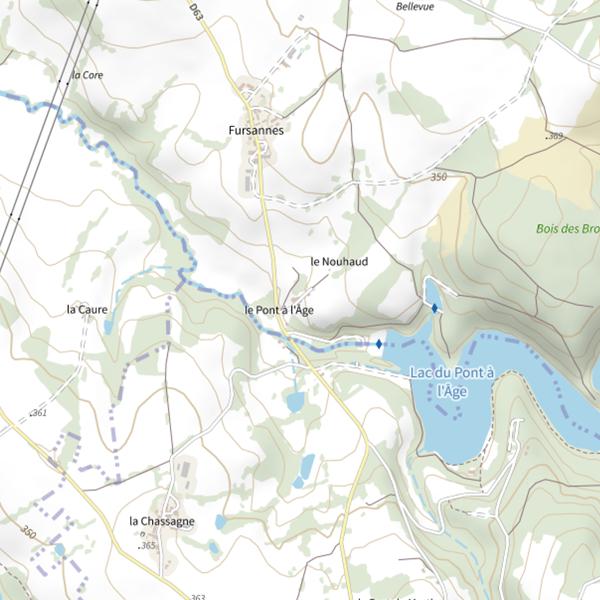 Plan cartographique de Lac du Pont à l'Age (Folles)