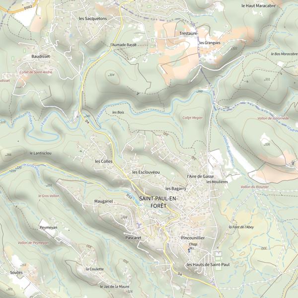 Plan cartographique de Lac du Rioutard