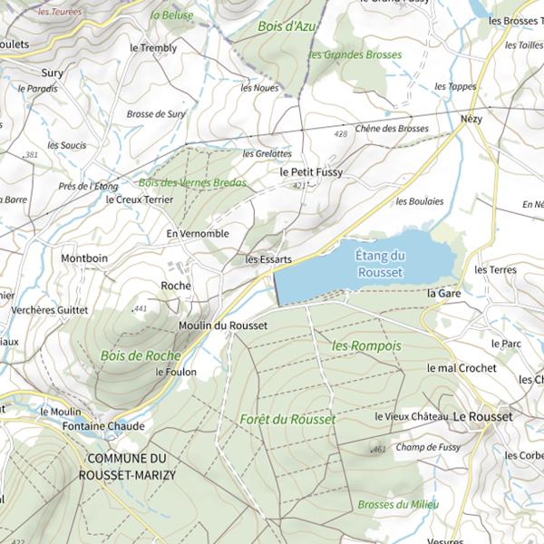 Plan cartographique de Lac du Rousset