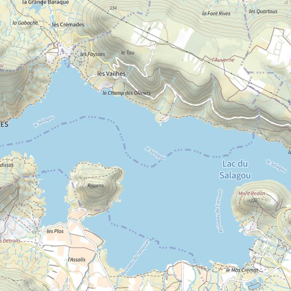 Plan cartographique de Lac du Salagou