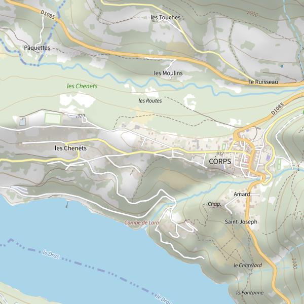 Plan cartographique de Lac du Sautet