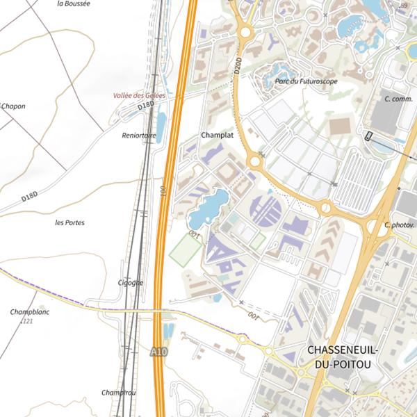 Plan cartographique de Lac du Téléport