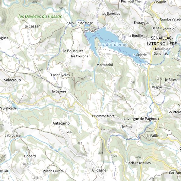 Plan cartographique de Lac du Tolerme
