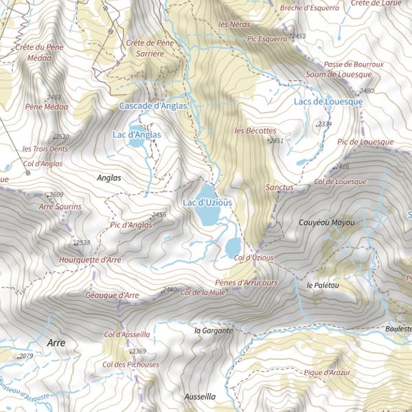 Plan cartographique de Lac d'Uzious