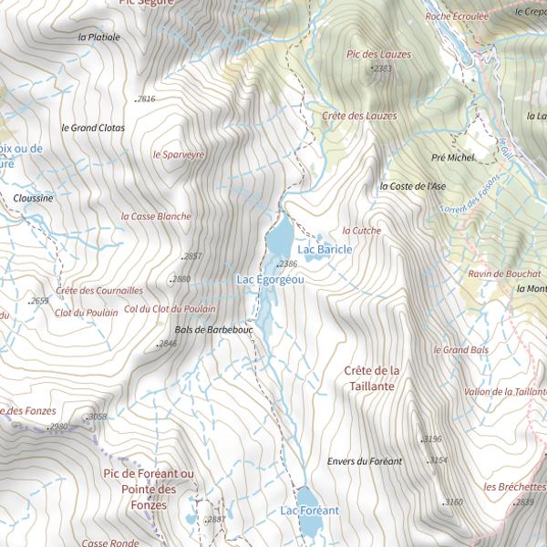 Plan cartographique de Lac Égorgéou
