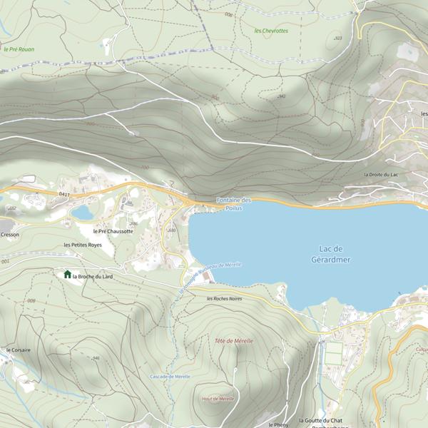 Plan cartographique de Lac Gérardmer