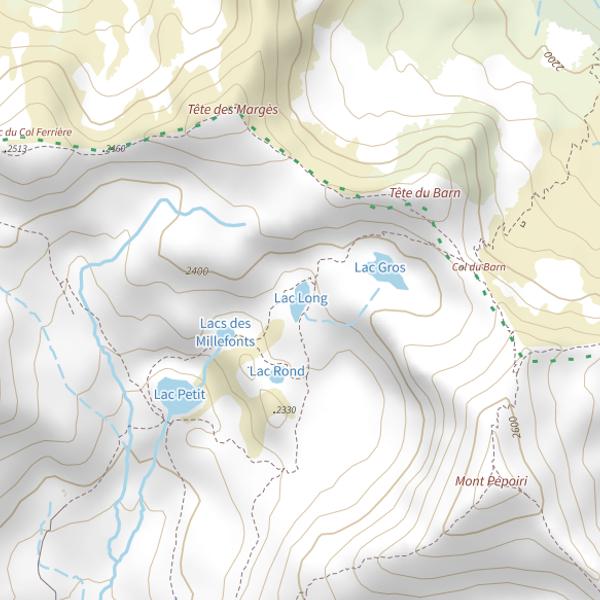 Plan cartographique de Lac Long (Valdeblore)