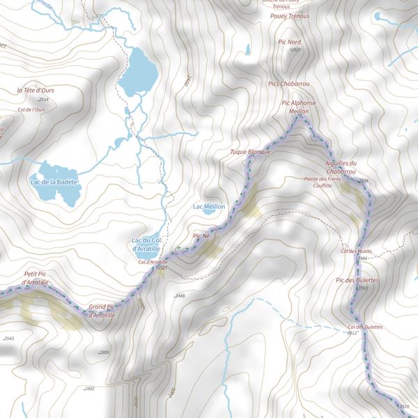 Plan cartographique de Lac Meillon