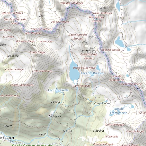 Plan cartographique de Lac Nègre