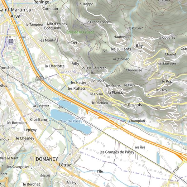 Plan cartographique de Lac Pormenaz
