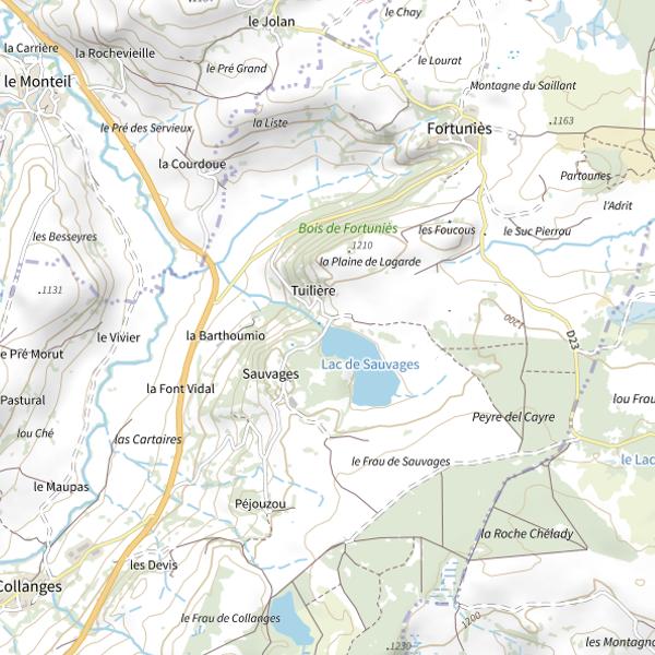 Plan cartographique de Lac Sauvage