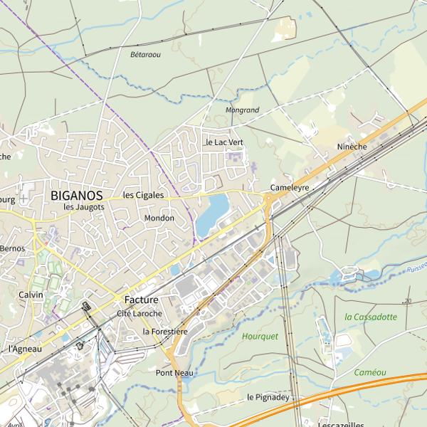 Plan cartographique de Lac Vert (Biganos)