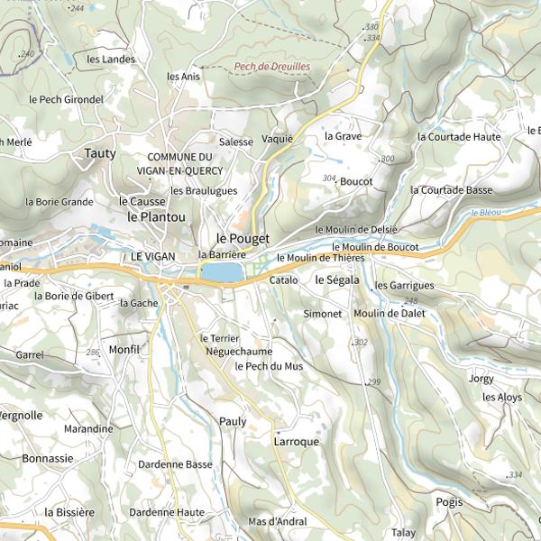 Plan cartographique de Lac Vert du Vigan