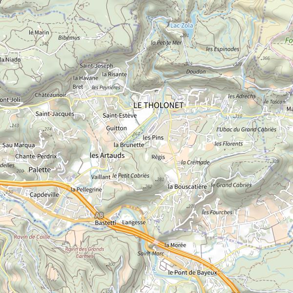 Plan cartographique de Lac Zola