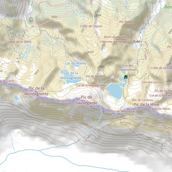 Plan cartographique de Lacs Boums du Port