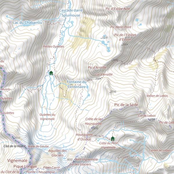 Plan cartographique de Lacs d'Arraillé