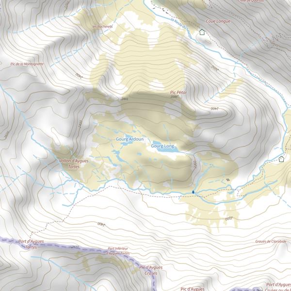 Plan cartographique de Lacs d'Aygues Tortes