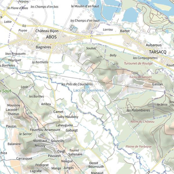 Plan cartographique de Lacs de Cournères