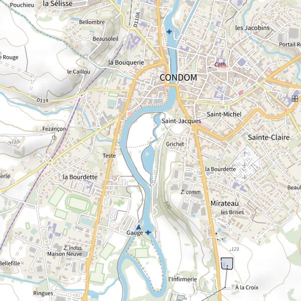 Plan cartographique de Lacs de Gauge