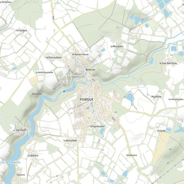 Plan cartographique de Lacs de Poiroux