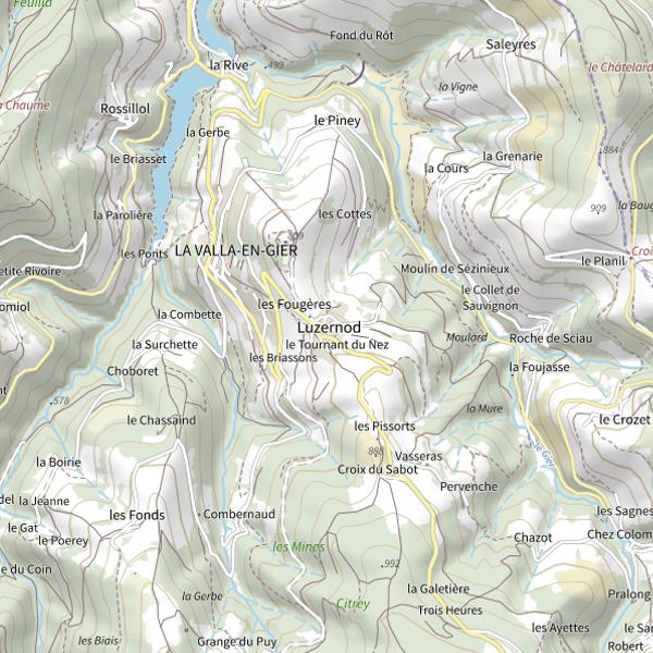 Plan cartographique de Lacs de Saint Chamond