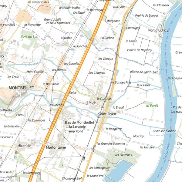 Plan cartographique de Lacs de saint-oyen