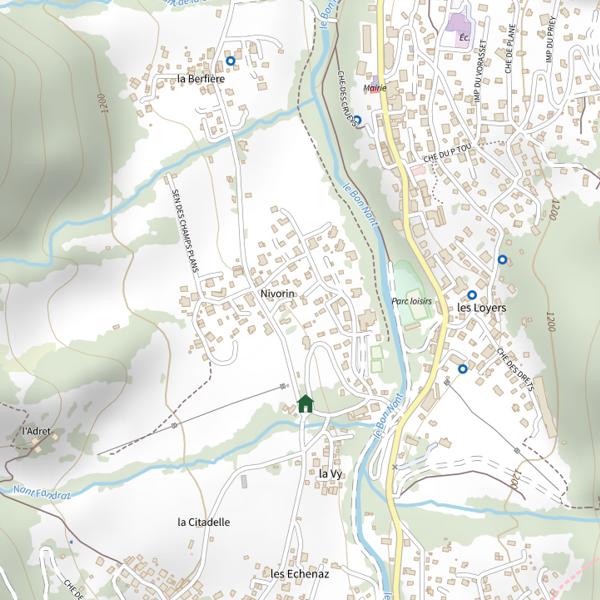 Plan cartographique de Lacs Jovet