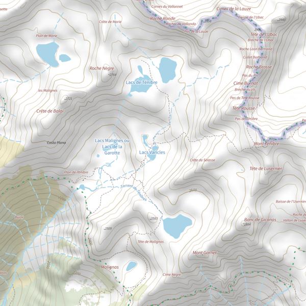Plan cartographique de Lacs Varicles
