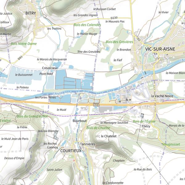 Plan cartographique de L'Aisne