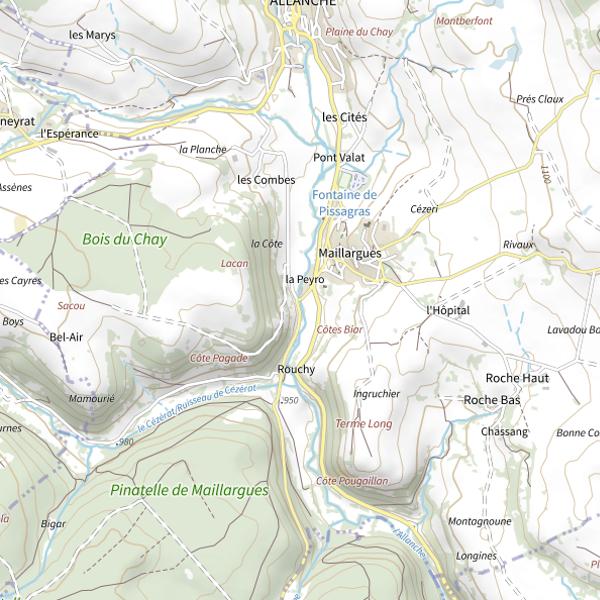 Plan cartographique de L'Allanche