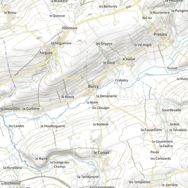 Plan cartographique de L'Allière